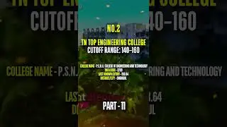 TNEA 2025 Cutoff 140-160 | Panimalar &P.S.N.A. Engineering College Admission Guide #shorts #ytshorts