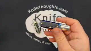 Great Eastern Cutlery GEC #25 Watch Pocket Barlow in Navy Sawcut and Spring Green Marrow Bone