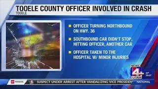 Officer sustains minor injuries in multi-vehicle crash in Tooele