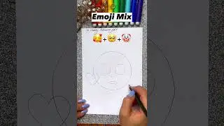 Emoji Mix 🥰+🥺+🤡What is the next emoji combinations? #shorts #draw #drawing #art #emojimix #artist