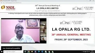 36th AGM of LA OPALA RG Ltd as on 29-09-2023