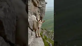 Daring Mountain Goat Defies Gravity on a Cliff Edge! #goatlife #mountaingoat