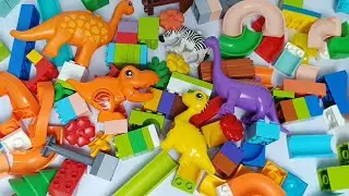 Satisfying Building Blocks Marble Run ASMR compilation ⭐funny dinosaurs course part 565 Live 13
