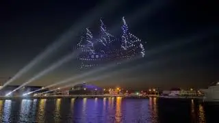 Drone display at Dunkirk Tall Ships festival