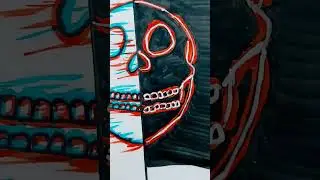 #dead skull drawing#part 2#neon side #starship's art