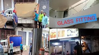 Glass cutting and fitting / glass unloading my shop / #Aluminium sliding window door glass fitting w
