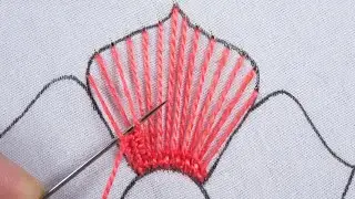 New hand embroidery kadai kamal weaving stitch variation beautiful floral design by @RoseWorld