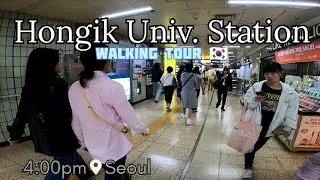 Hongik Univ. Station to Exit 9 [4K🇰🇷Walking Tour]