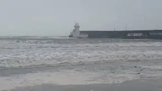 Balbriggan Lighthouse in a Storm 🌊 | Huge Waves and Wild Irish Sea. Ireland Roads views ireland.
