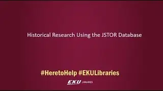 Historical Research using the JSTOR database