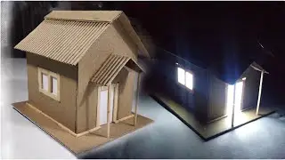 How to make simple Cardboard house with LED light