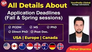 Application deadlines Fall & Spring sessions to apply for MS | PhD | PGDM for USA | EUROPE | CANADA