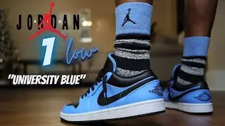 JORDAN 1 LOW UNC (UNIVERSITY BLUE) REVIEW & ON FEET W/ LACE SWAPS!!