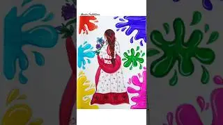 Drawing for Holi ❇️ #happyholi #holidrawing#drawingforholi#drawing#youtubeshorts#trending#holiart#yt