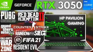 8 games test on RTX 3050 + i7 11370H | HP Pavilion Gaming Laptop