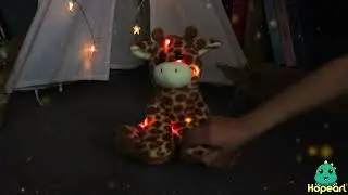 Hopearl LED Musical Stuffed Giraffe Light up Singing Plush Toy Adjustable Volume Lullaby Animated.