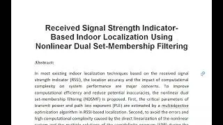 Received Signal Strength Indicator Based Indoor Localization Using Nonlinear Dual Set Membership Fil