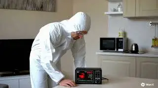 Scientist in Hazmat Suit Finding High Levels of EMFs in Home (QwenLM AI-Generated)