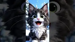 Kitten playing in snow | Little Doodle Club  #littledoodleclub