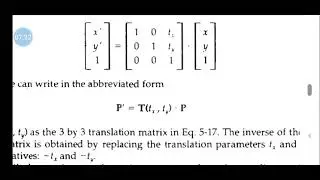 Module 3: matrix representation and homogenous coordinates