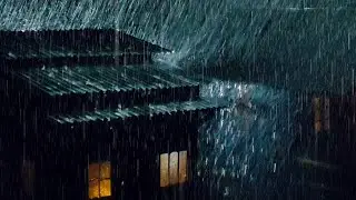 Instant Sleep With Real Rain Sounds and Torrential Rain on Tin Roof With Loud Thunder All Night Long