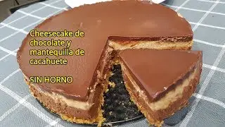 Cheesecake de chocolate y mantequilla de cacahuete SIN HORNO