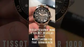Часы TISSOT Seastar 1000 - 40 мм, двухцветные, для дайвинга.