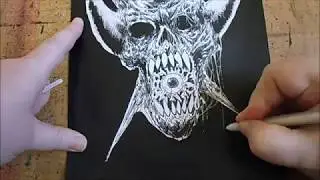 Drawing Death Metal Demon Skull Timelapse