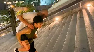 試合前の追い込み階段ダッシュ