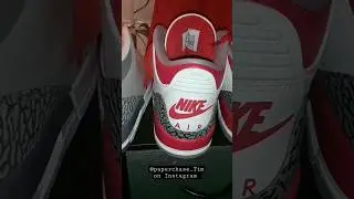 Cool Grey 3s Vs Fire Red 3s 🚨 (DETAILED LOOK IN 4k) #shorts #shortvideo