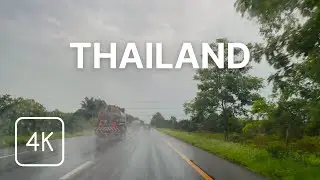 Thailand 4K - Driving on Wet Roads - Scenic Drive 🇹🇭