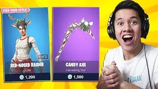 CANDY AXE & RED-NOSED RAIDER ER I ITEM SHOP! - FORTNITE DANSK