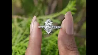 Marquise Cut Solitaire Accent Lab Diamond Ring