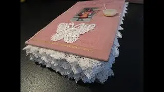 Junk Journal with Velour Covers, Fabric & Lace