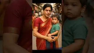 SRK in Saree with Baby 😂 | Funniest AI Transformation #shorts #viral #trending #ytshortsindia #ai