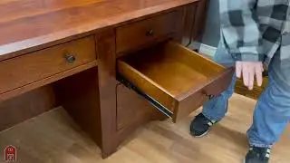 Aspen Executive Desk in Solid Cherry & Quarter Sawn White Oak Writing Desks to Executive Sizes