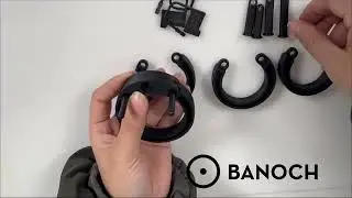 Banoch | Cockcage Black | siliconen | zwarte Chastity Cage met 5 ringen | medium / large