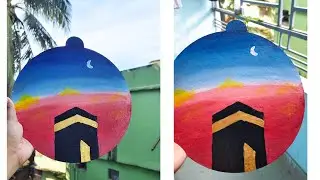 Mokka Art 🖤❤️/ Mini canvas art  tutorial  / Cake Board craft idea / Easy scenery painting tutorial 