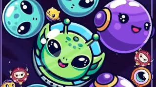 Alien Fusion Merge Puzzle ( Watermelon game ) Satisfying gameplay #30