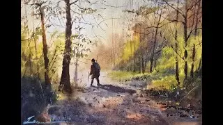 How to Paint a Forest Path with Light in Watercolor