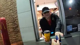 McDonald's Drive Thru, Oreo McFlurry, Coffee & Vanilla Cone, Gila Bend, Arizona, 7 August 2024, GFH1