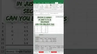 Как выполнить дисперсионный анализ в MS Excel #статистика #шорты #вирусный
