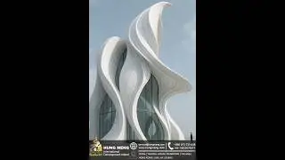 Where White Curves Dance with Glass | UHPC Modern Landmark #architecture #design #architect