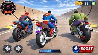 Superhero Crazy Bike Racing Impossible - INSANE Motocross Mega Ramp Stunt Bike 3D - Android Gameplay