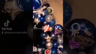 Outerspace Themed Decoration Idea / Galaxy Themed Balloon Backdrop