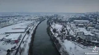 The Regnitz River in Bamberg was frozen and the temperature was -6 degrees.