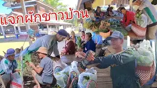 บ่าวเอื้อแจกผักให้ชาวบ้าน ของคุณพี่กุ๊กไก่