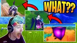 NINJA GETS LAUNCHED 200FT BY PURPLE CUBE!! Fortnite Funny Moments