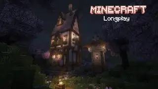 Minecraft Relaxing Longplay - Rainy Cozy Cherry Grove Cottage with Minecraft Music