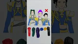 Kpop Demon hunters Color smash Hair Change!|Guess Real Hair color of Rumi, mira x Zoey#kpop#trending